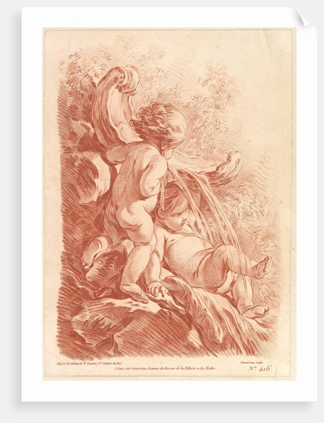 Fountain with Two Cupids, ca. 1773 by Gilles Demarteau