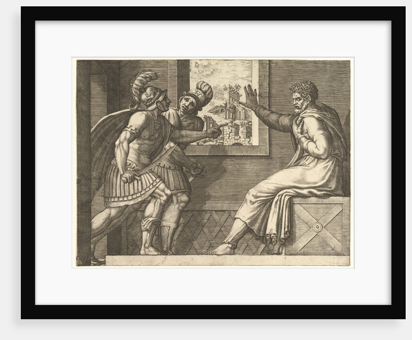Caius Marius in Prison, two Cimbrian soldiers entering his cell, 1560-69 by Giorgio Ghisi