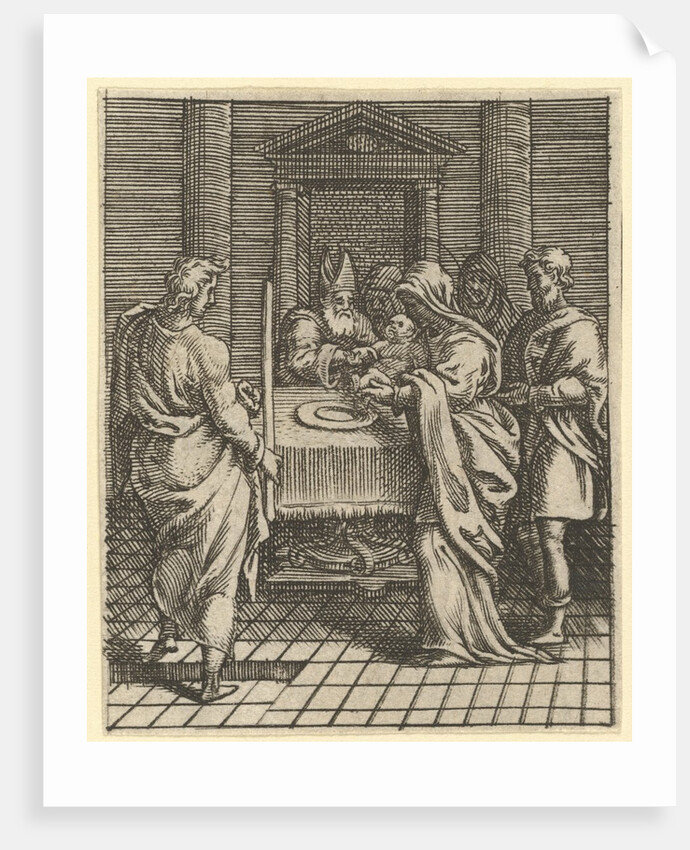 Virgin of Sorrows: The Presentation in the Temple; one of nine surrounding compartments…, by 1575 by Giorgio Ghisi
