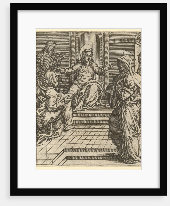 The Virgin of Sorrows: Christ Disputing with the Doctors; one of nine surrounding compa…, by 1575 by Giorgio Ghisi