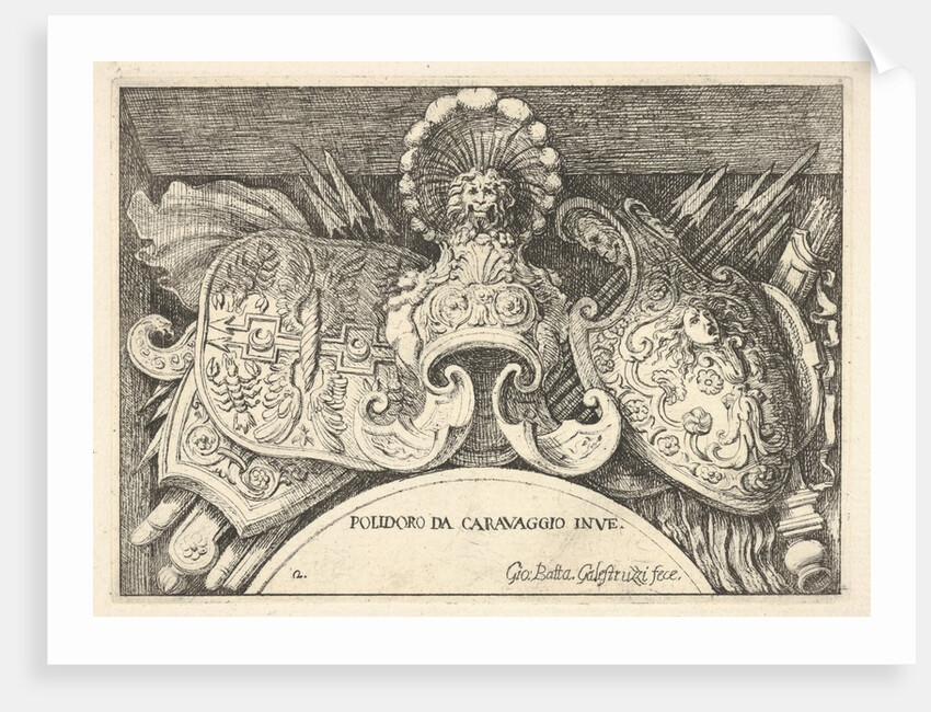 Plate 2: trophies of Roman arms from decorations above the windows on the second floor …, 1656-58 by Giovanni Battista Galestruzzi