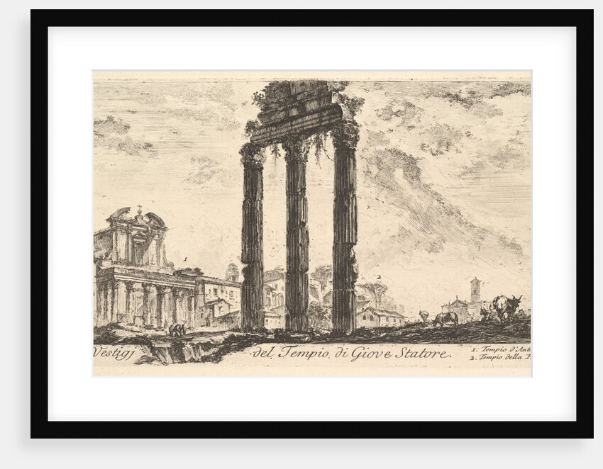 Plate 10: Ruins of the Temple of Jupiter Stator. 1. Temple of …, ca. 1748 by Giovanni Battista Piranesi