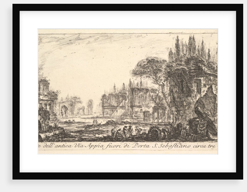 Plate 19: Part of the ancient Appian Way about three miles outside Porta S. Sebastiano…, ca. 1748 by Giovanni Battista Piranesi