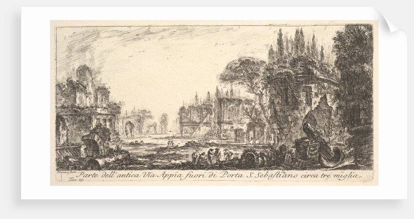 Plate 19: Part of the ancient Appian Way about three miles outside Porta S. Sebastiano…, ca. 1748 by Giovanni Battista Piranesi