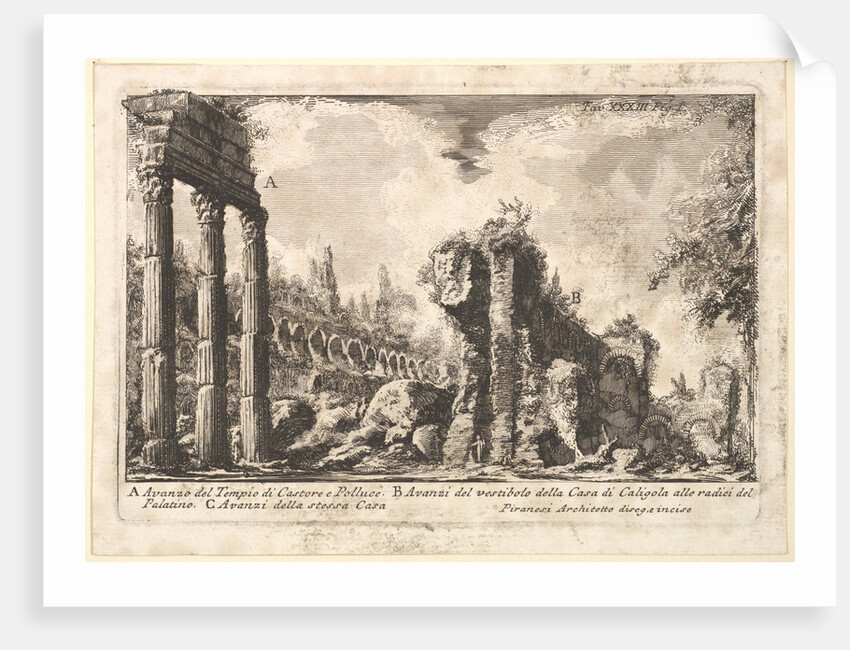 Remains of the Temple of Castor and Pollux . . by Giovanni Battista Piranesi