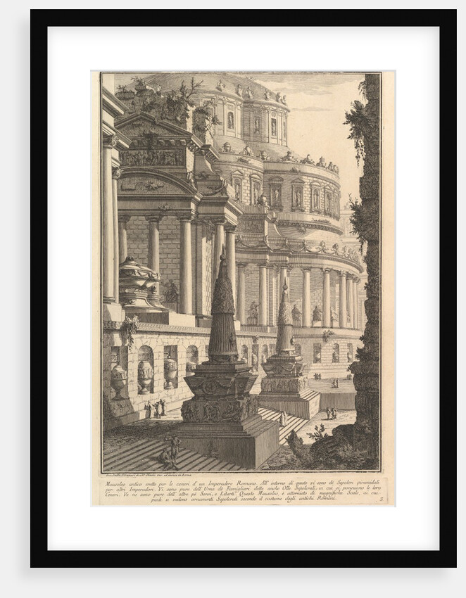 Ancient mausoleum erected for the ashes of a Roman Empero by Giovanni Battista Piranesi