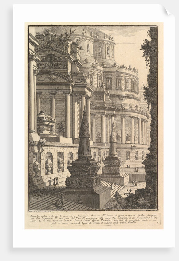 Ancient mausoleum erected for the ashes of a Roman Empero by Giovanni Battista Piranesi