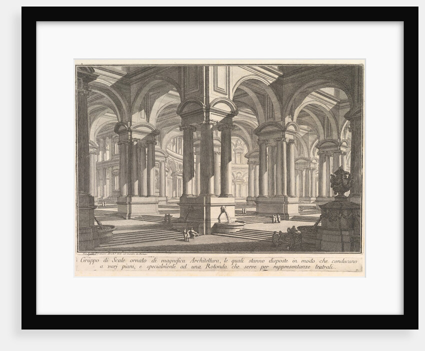 Stairways adorned by magnificient architecture . . by Giovanni Battista Piranesi