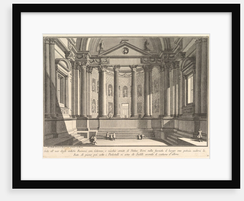 Colonnaded hall according to the custom of the ancient Romans, and niches adorned with…, ca. 1750 by Giovanni Battista Piranesi
