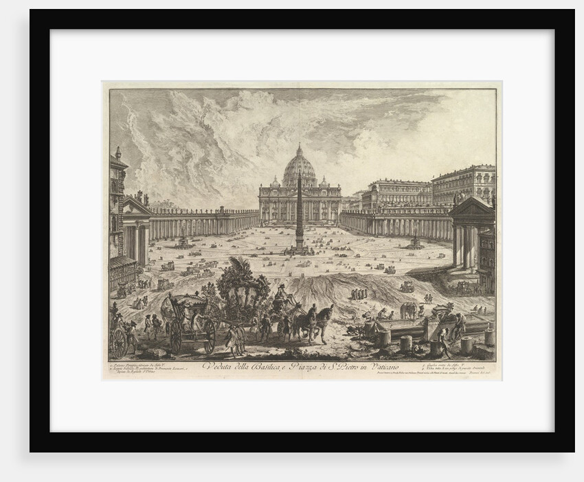 View of St. Peter's Basilica and Piazza in the Vatican, from Vedute di Rom by Giovanni Battista Piranesi