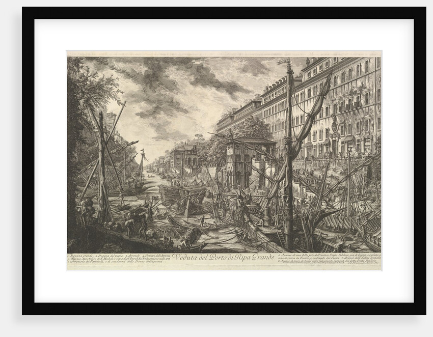 View of the Port of Ripa Grande, from Vedute di Roma, ca. 1753 by Giovanni Battista Piranesi