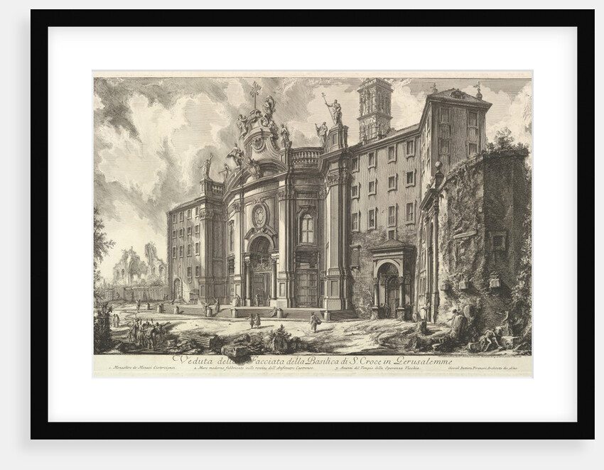 View of the Façade of the Basilica of S. Croce in Gerusalemme [the Holy Cross in Jerus…, ca. 1750 by Giovanni Battista Piranesi