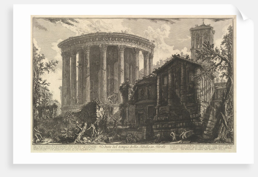 View of the Temple of the Temple of the Sibyl at Tivoli, from Vedute di Rom by Giovanni Battista Piranesi