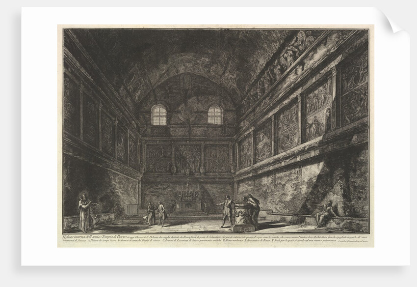 Interior view of the ancient Temple of Bacchus, now the church of S. Urbano, two miles…, ca. 1750 by Giovanni Battista Piranesi