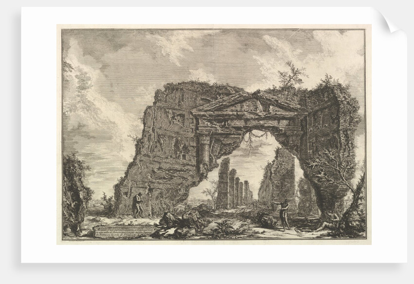 Remains of a covered portico, or a cryptoportiucus, in a villa of Domitian, five miles…, ca. 1766 by Giovanni Battista Piranesi