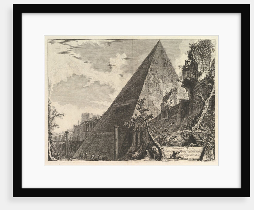 The Pyramid of Gaius Cestius, from Vedute di Roma, ca. 1756 by Giovanni Battista Piranesi