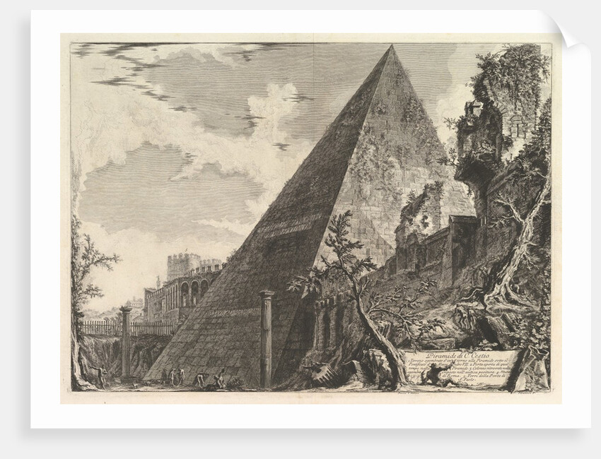 The Pyramid of Gaius Cestius, from Vedute di Roma, ca. 1756 by Giovanni Battista Piranesi