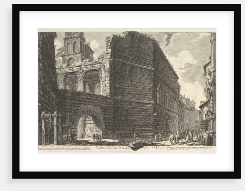Veduta degli avanzi del Foro di Nerva, l'arcade et la muraill by Giovanni Battista Piranesi