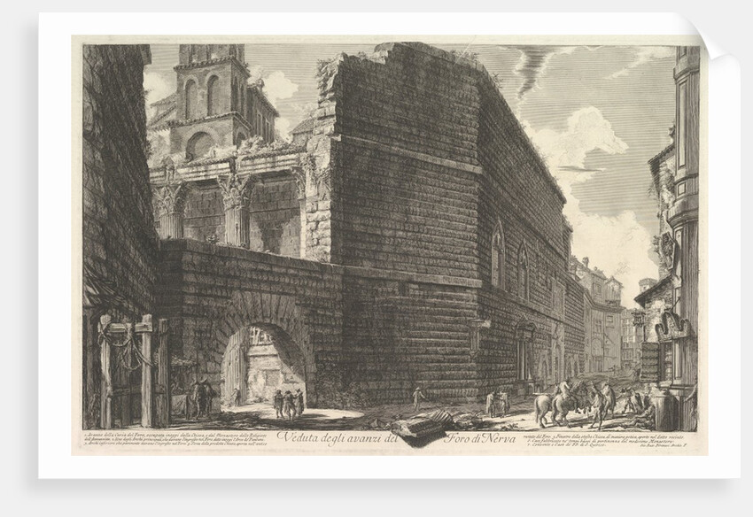 Veduta degli avanzi del Foro di Nerva, l'arcade et la muraill by Giovanni Battista Piranesi