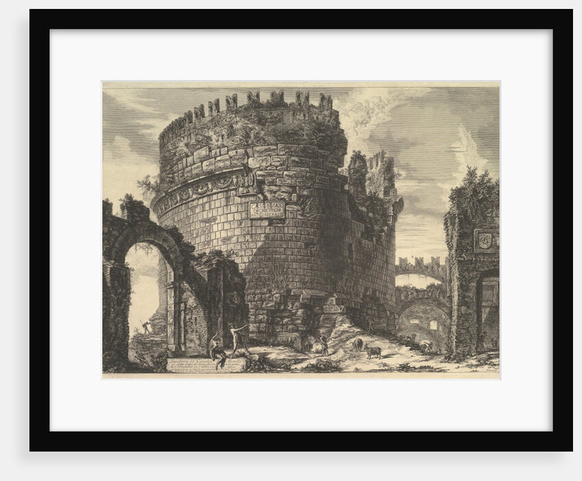 The tomb of Caecilia Metella, from Vedute di Roma, ca. 1762 by Giovanni Battista Piranesi