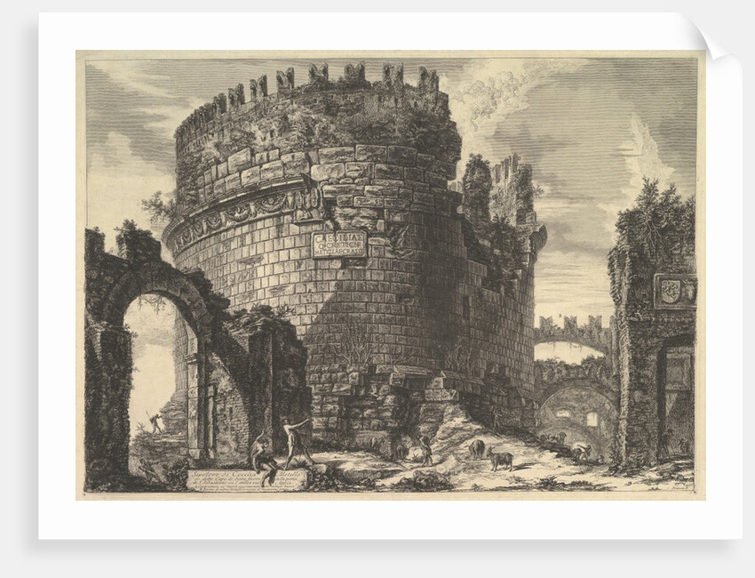 The tomb of Caecilia Metella, from Vedute di Roma, ca. 1762 by Giovanni Battista Piranesi