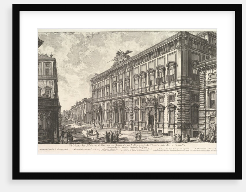 View of the Palazzo della Consulta on the Quirinal housing the Papal Secreteriat, f…, ca. 1760-78 by Giovanni Battista Piranesi