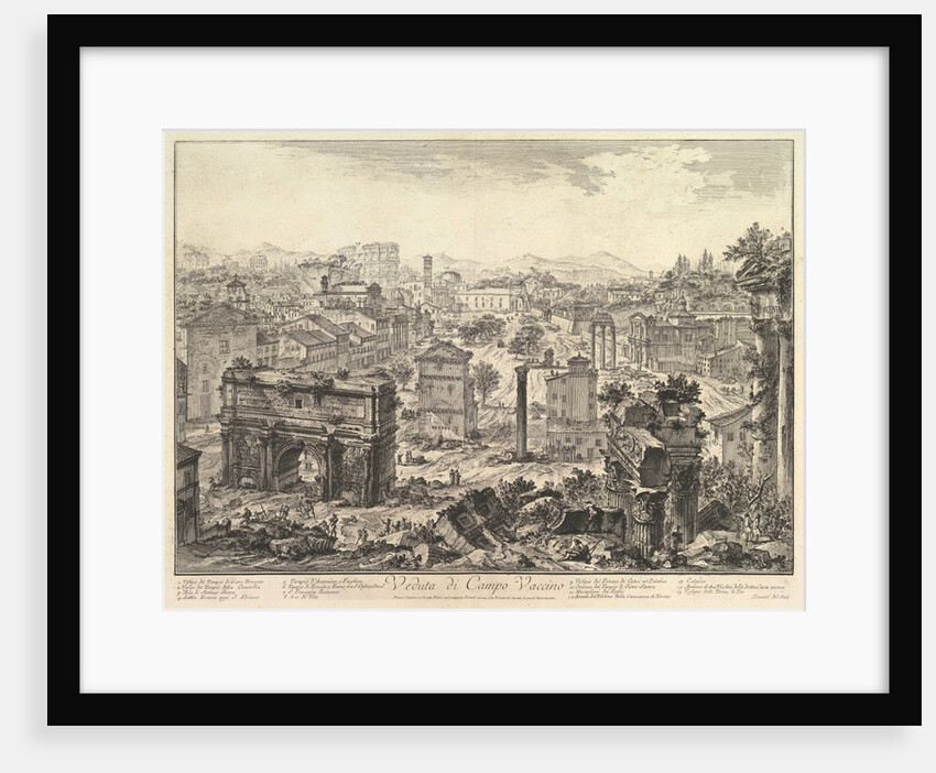 The Forum Romanum, or Campo Vaccino, from the Capitol, with the Arch of Septimius in t…, ca. 1775 by Giovanni Battista Piranesi