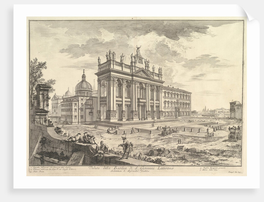S. Giovanni in Laterano, main façade, with Palace and Scala Santa on the righ by Giovanni Battista Piranesi