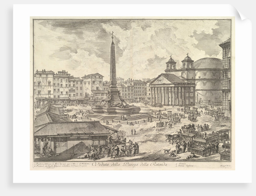 The Piazza della Rotonda, with the Pantheon and Obelis by Giovanni Battista Piranesi