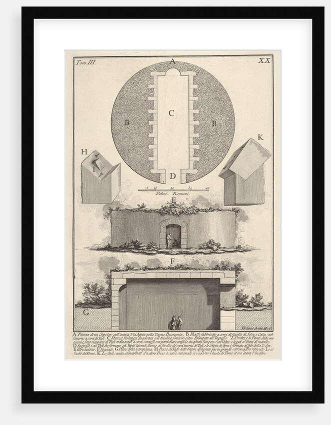 Plan of a tomb on the Appian Way in Vigna Buonamic by Giovanni Battista Piranesi