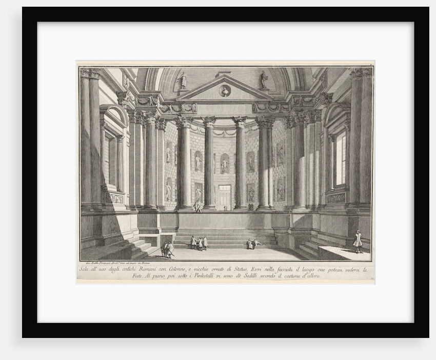 Plate 9: 'Colonnaded hall according to the custom of the ancient Romans, and niches adorne…, 1743 by Giovanni Battista Piranesi