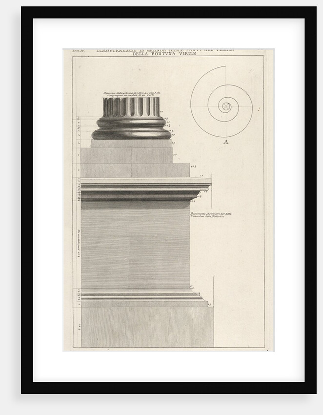 Section of column base from the Temple of Fortuna Virilis, f…, 1756 by Giovanni Battista Piranesi