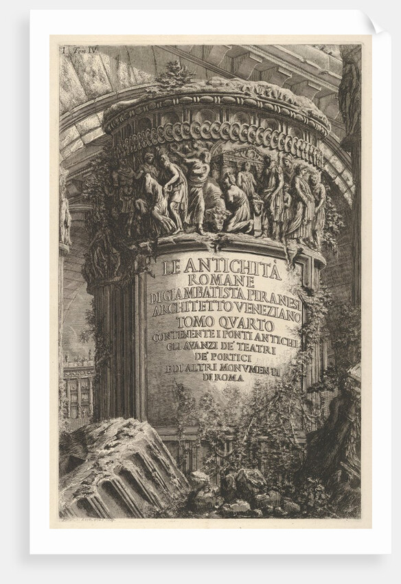 Title page: volume IV, 'The Antiquities of Rome by Giambatista Piranesi, Venetian Architec…, 1756 by Giovanni Battista Piranesi