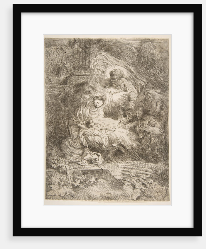 God the Father observing the Virgin and Child, angels to the right, ca. 1645-47 by Giovanni Benedetto Castiglione