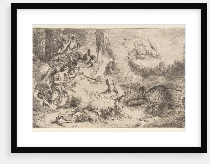 The Virgin and Child, God the father upper right, angels at left, ca. 1647-50 by Giovanni Benedetto Castiglione
