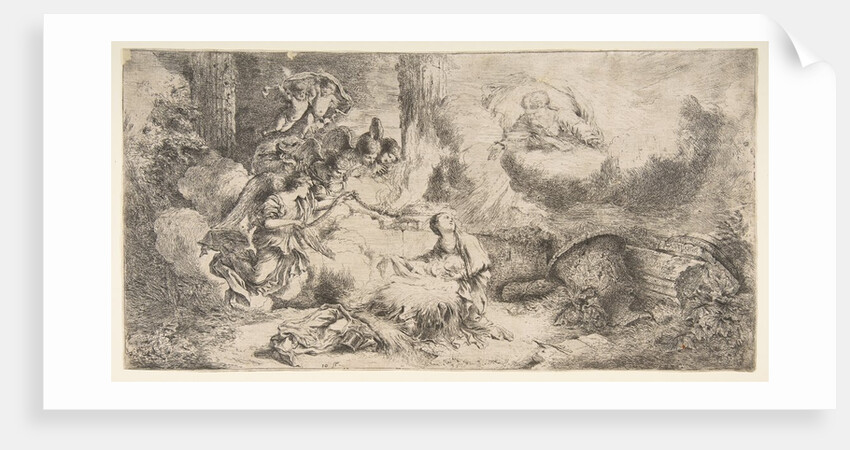The Virgin and Child, God the father upper right, angels at left, ca. 1647-50 by Giovanni Benedetto Castiglione