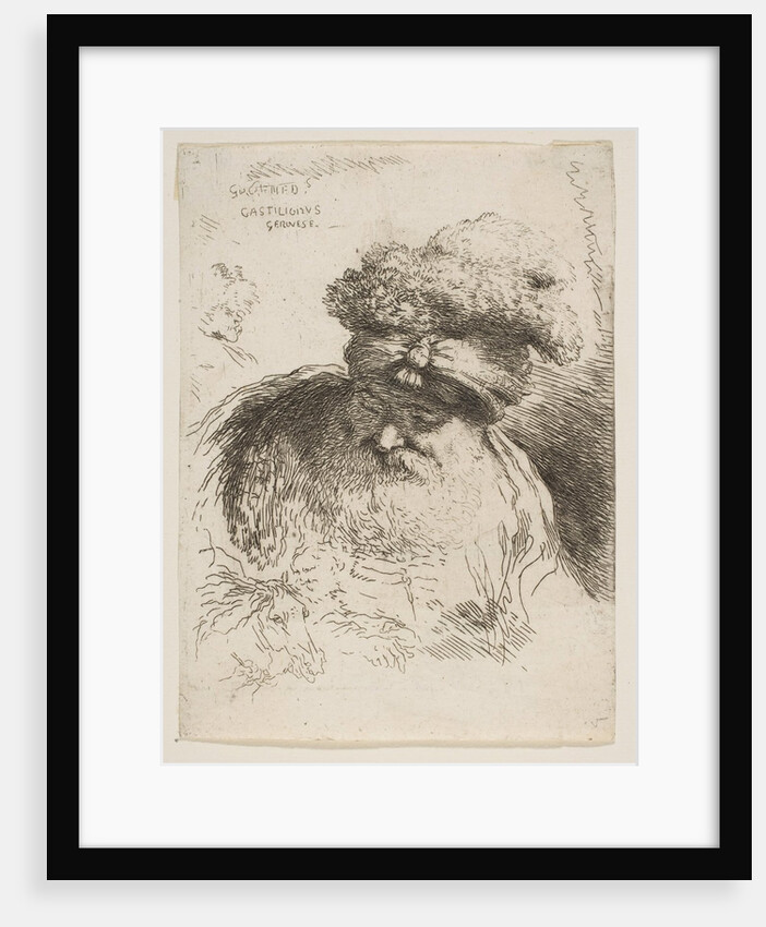 Head of an old bearded man with a turban, from the series of 'Small Heads in Orie…, ca. 1645-1650 by Giovanni Benedetto Castiglione