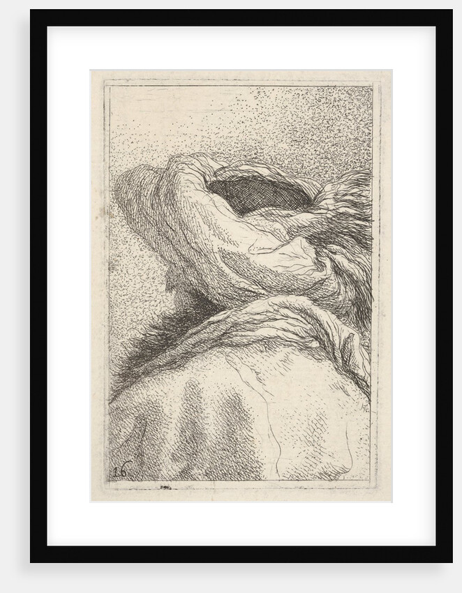 Man in a turban, depicted in bust length format from behind in three-quarters view, fr…, ca. 1770 by Giovanni Battista Tiepolo