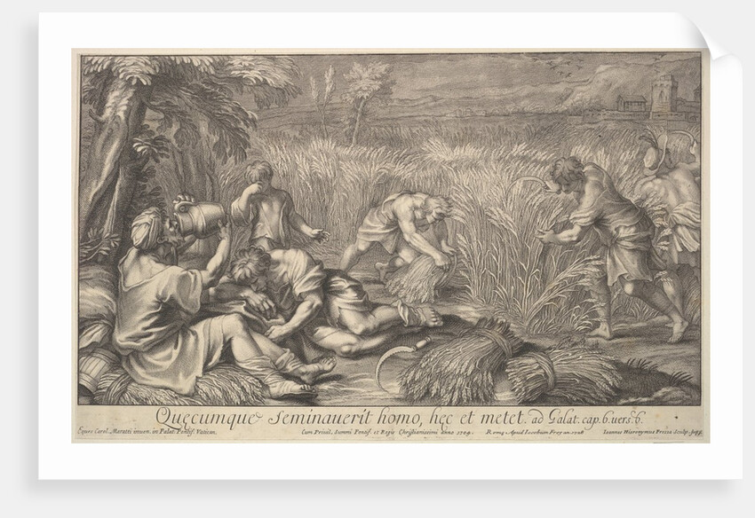 Reapers of grain, 1704 by Giovanni Girolamo Frezza