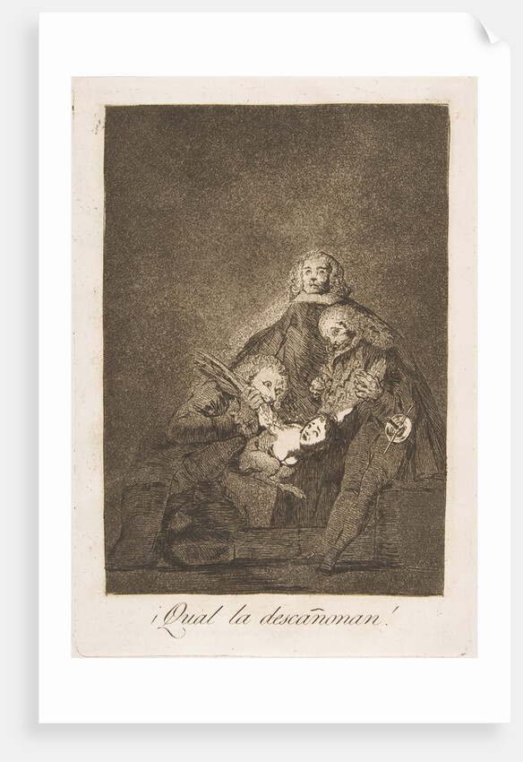 Plate 21 from ' Los Caprichos': How they pluck her!, 1799 by Francisco Goya