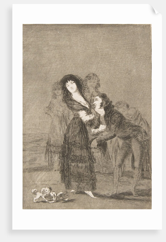 Plate 27 from 'Los Caprichos':Which of them is the more overcome?, 1799 by Francisco Goya