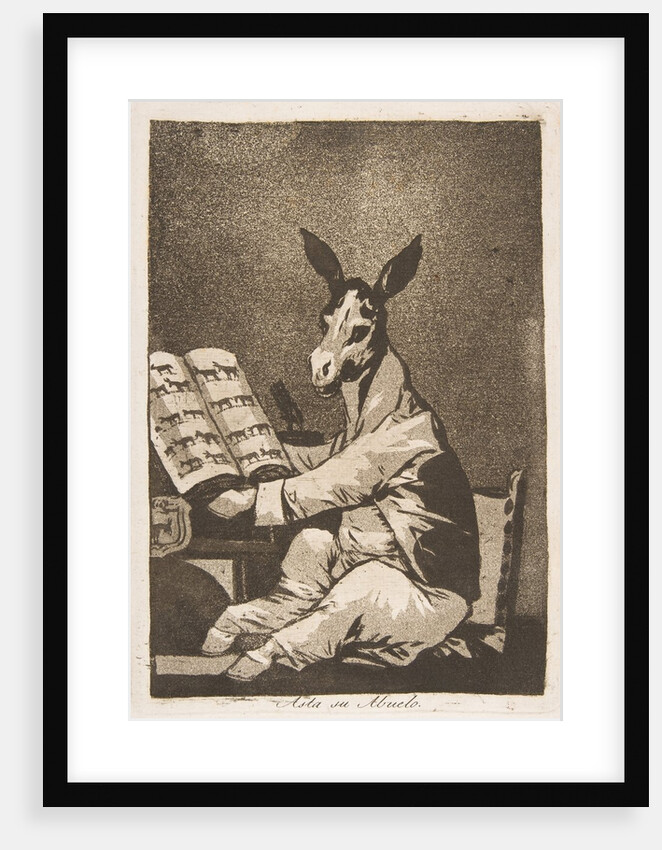 Plate 39 from 'Los Caprichos': And so was his grandfather., 1799 by Francisco Goya