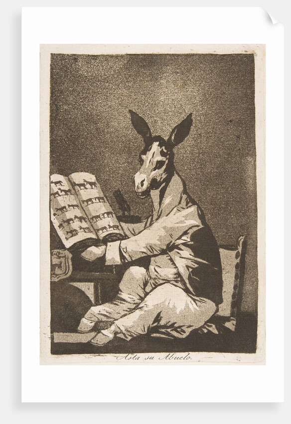 Plate 39 from 'Los Caprichos': And so was his grandfather., 1799 by Francisco Goya