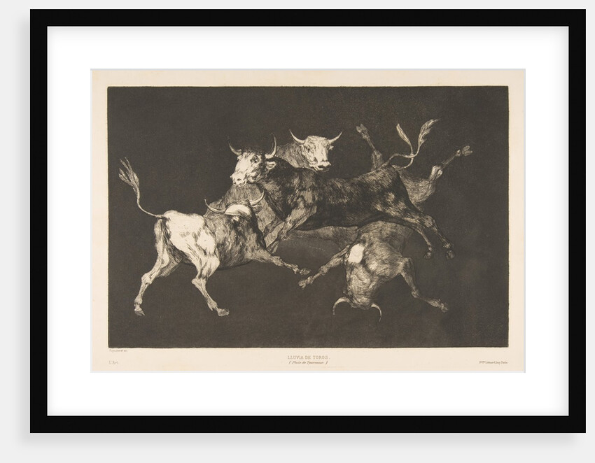 Plate D from the 'Disparates': Fools-'or Little Bulls' - folly, ca. 1816-23 by Francisco Goya