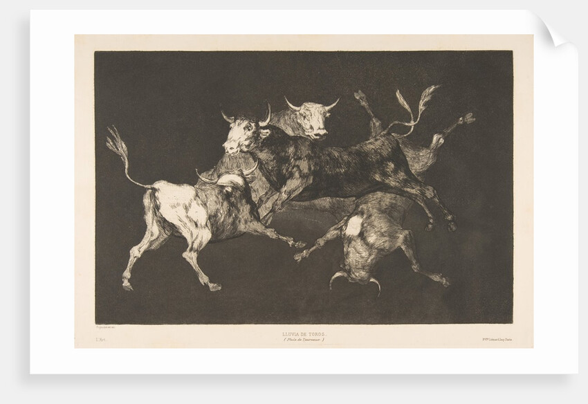 Plate D from the 'Disparates': Fools-'or Little Bulls' - folly, ca. 1816-23 by Francisco Goya