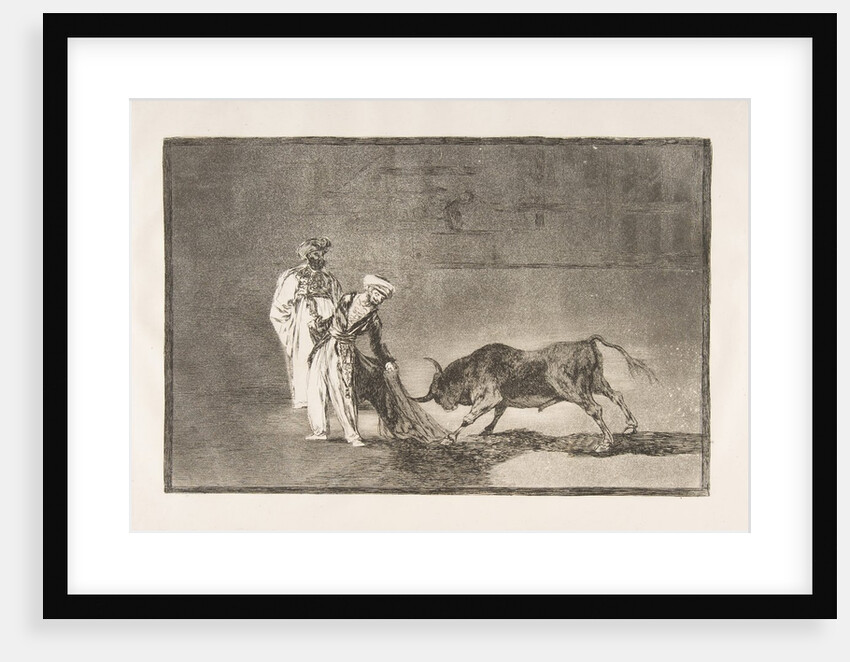Plate 6 from 'The Tauromaquia':The Moors make a different play in the ring calling the bul…, 1816 by Francisco Goya