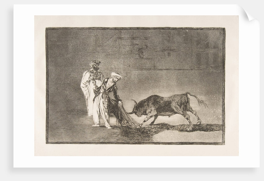 Plate 6 from 'The Tauromaquia':The Moors make a different play in the ring calling the bul…, 1816 by Francisco Goya