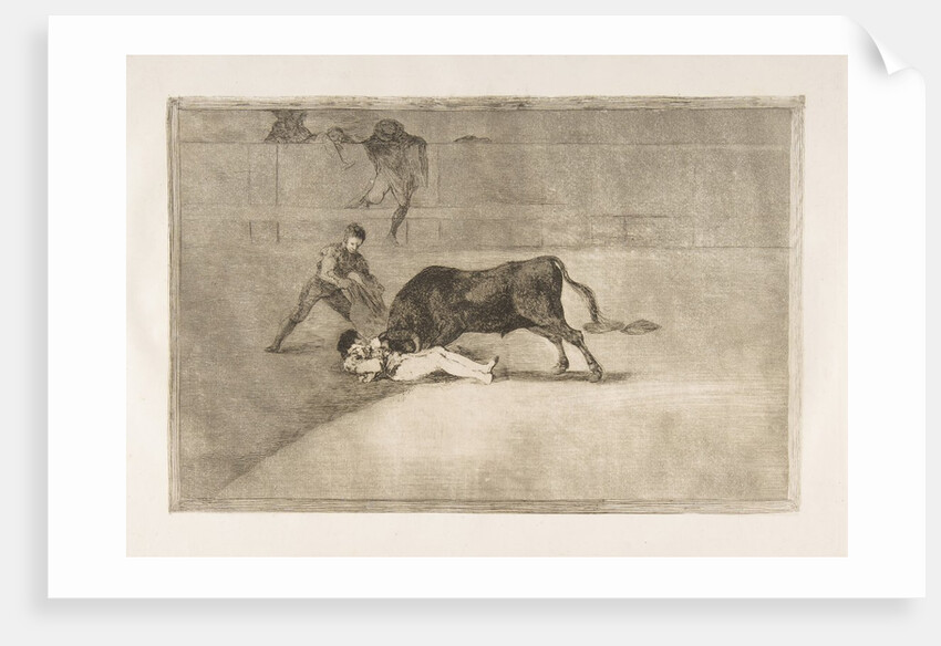 Plate 33 from the 'Tauromaquia': The unlucky death of Pepe Illo in the ring at Madrid., 1816 by Francisco Goya
