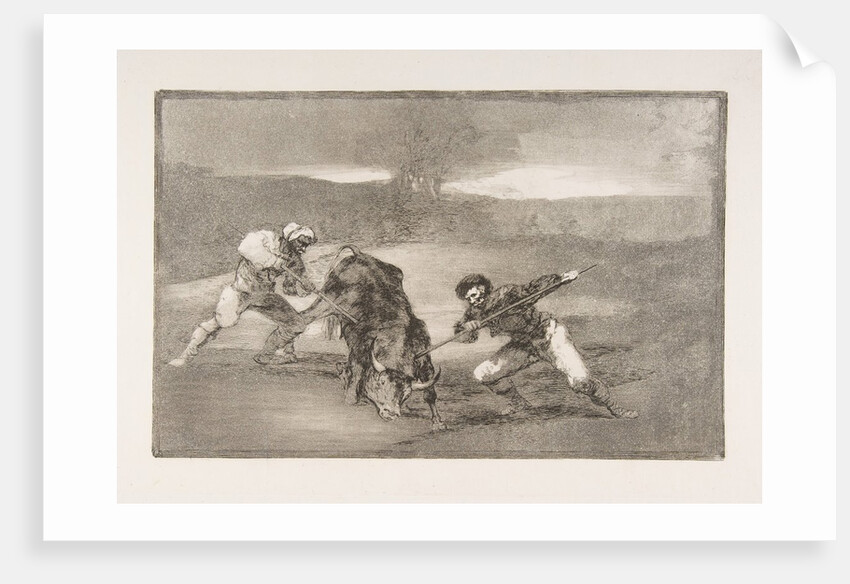 Plate 2 of the 'Tauromaquia': Another way of hunting on foot, 1816 by Francisco Goya
