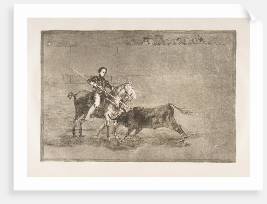 Plate 22 from the 'Tauromaquia':Manly courage of the celebrated Pajuelera in [the ring] at…, 1816 by Francisco Goya